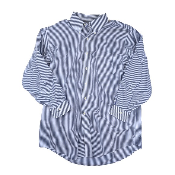 Brooks Brothers 1818 Regular Fit Blue Pin Striped L/S Dress Shirt Men's 16.5-32 - Picture 1 of 5